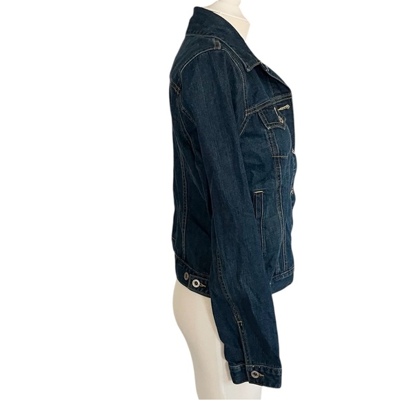 Lucky Brand Denim Jacket Floral Embroidery Y2K Fashion Blue Buttons Vtg NWT - Picture 5 of 8